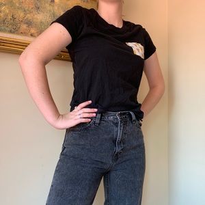 pizza pocket black t shirt